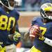 Michigan sophomore quarterback Devin Gardner warms up before the football game against EMU at Michigan Stadium on Saturday. Angela J. Cesere | AnnArbor.com