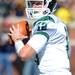 Eastern Michigan quarter back Tyler Benz  looks down the field for a pass during the football game against Michigan at Michigan Stadium on Saturday. Angela J. Cesere | AnnArbor.com