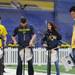 University of Michigan School of Music graduate student Kyle Acuncius, right, directs and plays with the drum group Vencedores during the class of 2012 commencement ceremony. Angela J. Cesere | AnnArbor.com