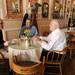 From left: Scio Township resident Michael Imperiale, Pittsfield resident Thomas Glover, and Maryland resident Eugene Major dine inside Amadeus in Ann Arbor. Angela J. Cesere | AnnArbor.com
