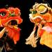 15-year-old Hao Hao Wang, left, and 12-year-old Yoyo Pao, right, act in the Lohan Teasing Lion program of the Chinese New Year Celebration. Angela J. Cesere | AnnArbor.com
