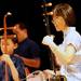 Ann Arbor Chinese Traditional Music Ensemble members Danming Tang, right, and Angus Fan, left, play the traditional chinese string instrument called the erhu. Angela J. Cesere | AnnArbor.com
