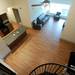 The view of the living room and kitchen area from the upper level of the third floor apartment unit. Angela J. Cesere | AnnArbor.com 