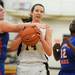 Lincoln Park's Becky Simison, left, and Chanel Pearson, right, fight Dexter's Polly Washabaugh for the ball. Angela J. Cesere | AnnArbor.com