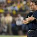 Michigan head coach Brady Hoke after Notre Dame scored its second touchdown of the night during the football game at Michigan Stadium on Sept. 10, 2011. Angela J. Cesere | AnnArbor.com