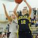 Dexter's Makenzie Svihra, left, tries to block a shot by Dexter's Grace Sauers. Angela J. Cesere