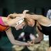 Michigan girls wrestling team member Brook Harvey, left, from Brighton, wrestles against North Carolina girls wrestling team member Kathryn Spang during a high school age bracket wrestling match at the United States Girls' Wrestling Association National Championships tournament at Eastern Michigan University. Angela J. Cesere | AnnArbor.com