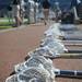 Lacrosse sticks lined up on the sideline during the game. Angela J. Cesere | AnnArbor.com
