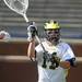 Michigan goalie Emil Weiss passes the ball. Angela J. Cesere | AnnArbor.com
