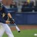 Michigan freshman Kevin White hits the ball. Angela J. Cesere | AnnArbor.com