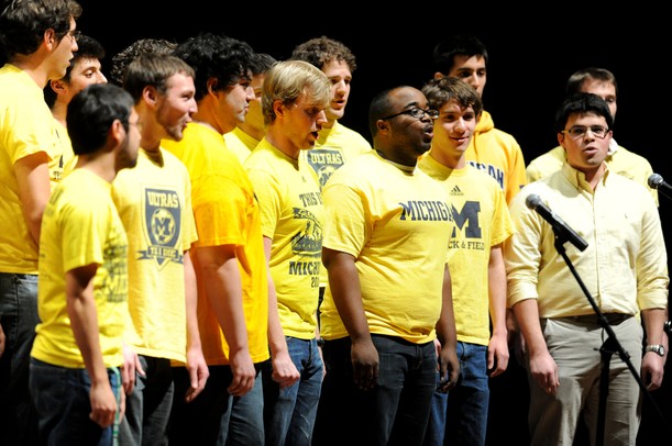 The Men's Glee Club performs the National Anthem at the beginning of Mock Rock at Hill Auditorium. Angela J. Cesere | AnnArbor.com