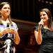 Michigan water polo player Claire Ivry, right, and rowing team member Melisa Ongun introduced the charities for which Mock Rock fundraises for. Angela J. Cesere | AnnArbor.com