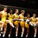 The men's wrestling team does a kick line from the movie "Robin Hood: Men in Tights" during their performance at Mock Rock. Angela J. Cesere | AnnArbor.com