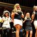 The Michigan women's golf team performed a skit from the "bend and snap" scene from the movie Legally Blonde. Angela J. Cesere | AnnArbor.com