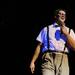 Michigan football offensive lineman Taylor Lewan introduces the volleyball and football team's skit about a nerd in love with a popular girl. Angela J. Cesere | AnnArbor.com