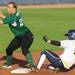 Michigan outfielder Bree Evans, right, slides into second safe just after Eastern Michigan second baseman Nellie Coquillard catches the ball. Angela J. Cesere | AnnArbor.com
