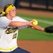 Michigan freshman pitcher Sara Driesenga throws a pitch. Angela J. Cesere | AnnArbor.com
