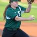EMU freshman Lindsay Rich pitches the ball. Angela J. Cesere | AnnArbor.com
