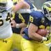 Michigan sophomore running back Thomas Rawls picks his way down the field with the ball. Angela J. Cesere | AnnArbor.com
