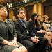 From left: Governor Rick Snyder's wife Sue, son Jeff, daughter Melissa, and daughter Kelsey, and Lieutenant Governor Brian Calley's wife Julie and son Collin watch from the front row during the State of the State Address at the State Capitol building in Lansing on Wednesday. Angela J. Cesere