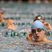 Skyline's Meghan Knox looks at the scoreboard after competing in heat 2 of the 50 yard freestyle. AnnArbor.com | Angela J. Cesere