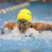 Teammates cheer on Huron's Samadhi Kiridena during heat 2 of the 100 yard butterfly. AnnArbor.com | Angela J. Cesere