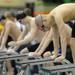 Pioneer's Seiji Osawa steps on the block before competing in the championship heat of the boys 500 yard freestyle at the MHSAA swim and dive chapionships at Eastern Michigan University. Angela J. Cesere | AnnArbor.com
