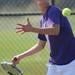 Pioneer's Garett Halpert competes in the 1st singles match against Salem's Jacob Scott during tennis regionals at Pioneer High School on Oct. 7, 2011. Angela J. Cesere | AnnArbor.com