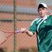 Huron's Jack Petersen competes in the 1st singles semi-finals against Saline's Blake Ahadi during tennis regionals at Pioneer High School on Oct. 7, 2011. Angela J. Cesere | AnnArbor.com