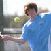Skyline's Ryan Jackson competes in the 4th singles semi-finals against Huron's Yeon-Woo Chung during tennis regionals at Pioneer High School on Oct. 7, 2011. Angela J. Cesere | AnnArbor.com
