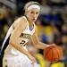 Michigan guard Jenny Ryan dribbles the ball. Angela J. Cesere | AnnArbor.com