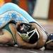 Skyline's Abdullah Basir pins Lumen Christi's Logan Root durin gthe 152 lb weight class match. Angela J. Cesere