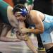 Skyline's Jaren Janke tries to force down Lumen Christi's Travis Reamer during the 160 lb weight class match. Angela J. Cesere