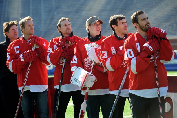 NHL officials, Red Wings players part of Winter Classic announcement at  Michigan Stadium