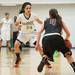 Huron's Bianca Williams guards Dexter's Makenzie Svihra as she drives the ball down court during the forth quarter, Tuesday Feb. 5th.
Courtney Sacco I AnnArbor.com 