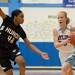 Skyline's Anita Vandermeulen dribbles the ball down court against Huron's Micah Robinson during the first quarter of Tuesday nights game.
Courtney Sacco I AnnArbor.com  