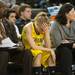 Wolverines Jenny Ryan sites on the bench with her hands over her face and thirty second left in the game as the Wolverines are down 53 - 39.
Courtney Sacco I AnnArbor.com 