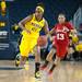 Wolverines Nya Jorden drives the ball down court against the Cornhuskers during the first half of their game Thursday night.
Courtney Sacco I AnnArbor.com 