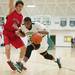 Huron's Brian Wallker tires to drive the ball past Bedford's Jackson Lamb during second half of their game Thursday evening at Huron High School.
Courtney Sacco I AnnArbor.com 
