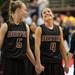 Dexter's Riley McDonald and Makenzie Svihra smile before the start of Class A girls state semi-finals healed at the Breslin Center in East Lansing Friday Mar. 15th.
Courtney Sacco I AnnArbor.com 