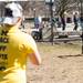 University of Michigan junior Laci Bosquez and freshman Matt Lillie throw a softball around the Diag on Saturday, March 30. Courtney Sacco I AnnArbor.com   