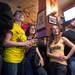 Ellen Schmidt, Amanda Vogelsang, and Colleen McClain watch the Wolverines play Syracuse in the Final Four at Conor O'Neill's Irish Pub on Main Street in downtown Ann Arbor on Saturday night. Courtney Sacco I AnnArbor.com 