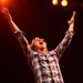 Ben Folds conducts the crowd as they sing along at the University of Michigan's Hill Auditorium Thursday, April 11th.
Courtney Sacco I AnnArbor.com  