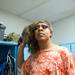 Host Hershae Chocolatae does her hair backstage before the show at the Millennium Club Friday, April 26.
Courtney Sacco I AnnArbor.com