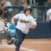 Wolverines senior Ashley Lane runs to first base after a hit  during the third inning of their game against Valparaiso Friday May 17.
Courtney Sacco I AnnArbor.com   