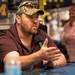 Former Wolverines football player Glen Steele speaks during the Mott Takeover telethon on WTKA at the MDen Friday May 17.
Courtney Sacco I AnnArbor.com