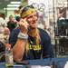 Former Wolverines football player Steve Everitt during the Mott Takeover telethon on WTKA at the MDen Friday May 17.
Courtney Sacco I AnnArbor.com