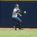 The Wolverines junior Lyndsay Doyle makes a play in the outfield during the first inning of their game against California, Saturday May 18.
Courtney Sacco I AnnArbor.com     