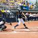 Wolverines pitcher sophomore Sara Driesenga hits the ball during the second inning of the NCAA regional title game against California, Sunday May 19.
Courtney Sacco I AnnArbor.com   
