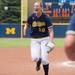 Wolverines Sara Driesenga celebrates after winning the NCAA regional title game against California, Sunday May 19.
Courtney Sacco I AnnArbor.com 